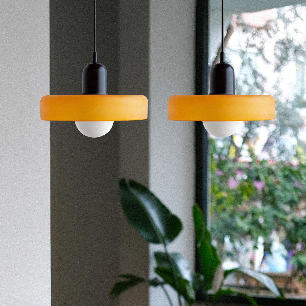 Bauhaus Double Glass Pendant Lamp with Adjustable Height