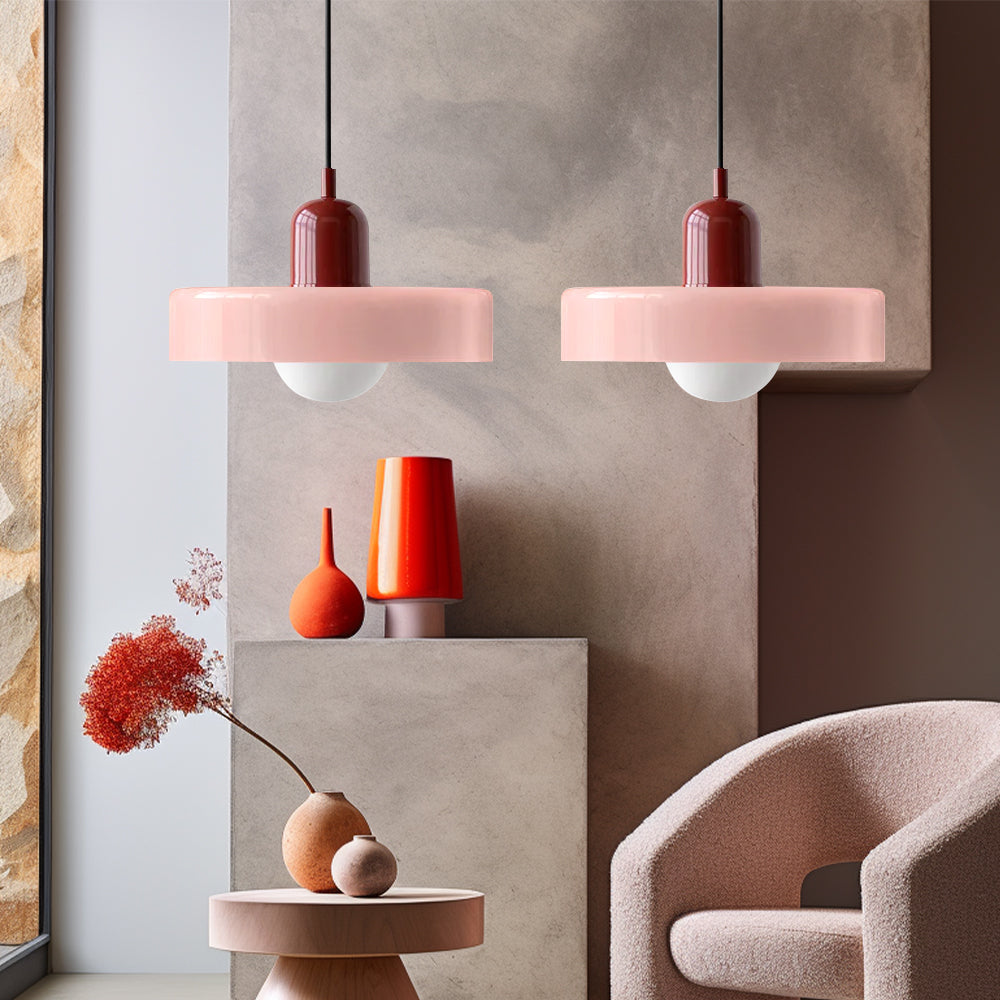 Bauhaus Double Glass Pendant Lamp with Adjustable Height