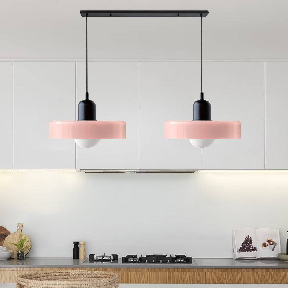 Bauhaus Double Glass Pendant Lamp with Adjustable Height