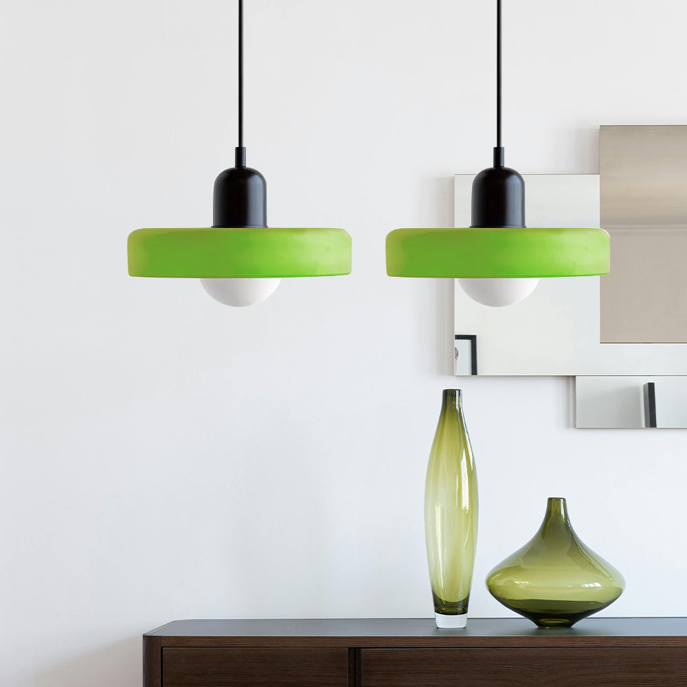 Bauhaus Double Glass Pendant Lamp with Adjustable Height