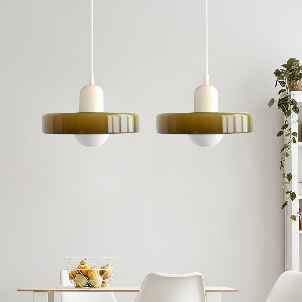 Bauhaus Double Glass Pendant Lamp with Adjustable Height