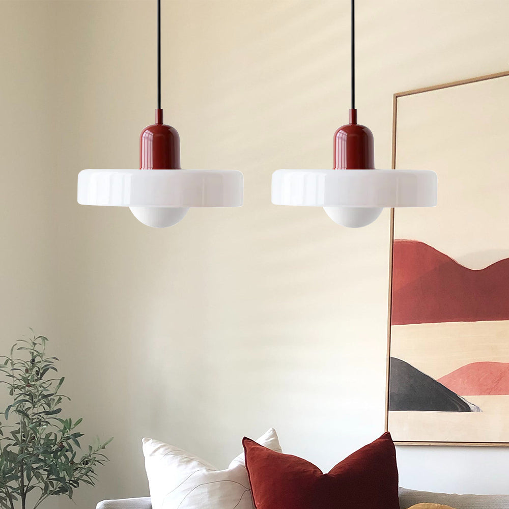 Bauhaus Double Glass Pendant Lamp with Adjustable Height