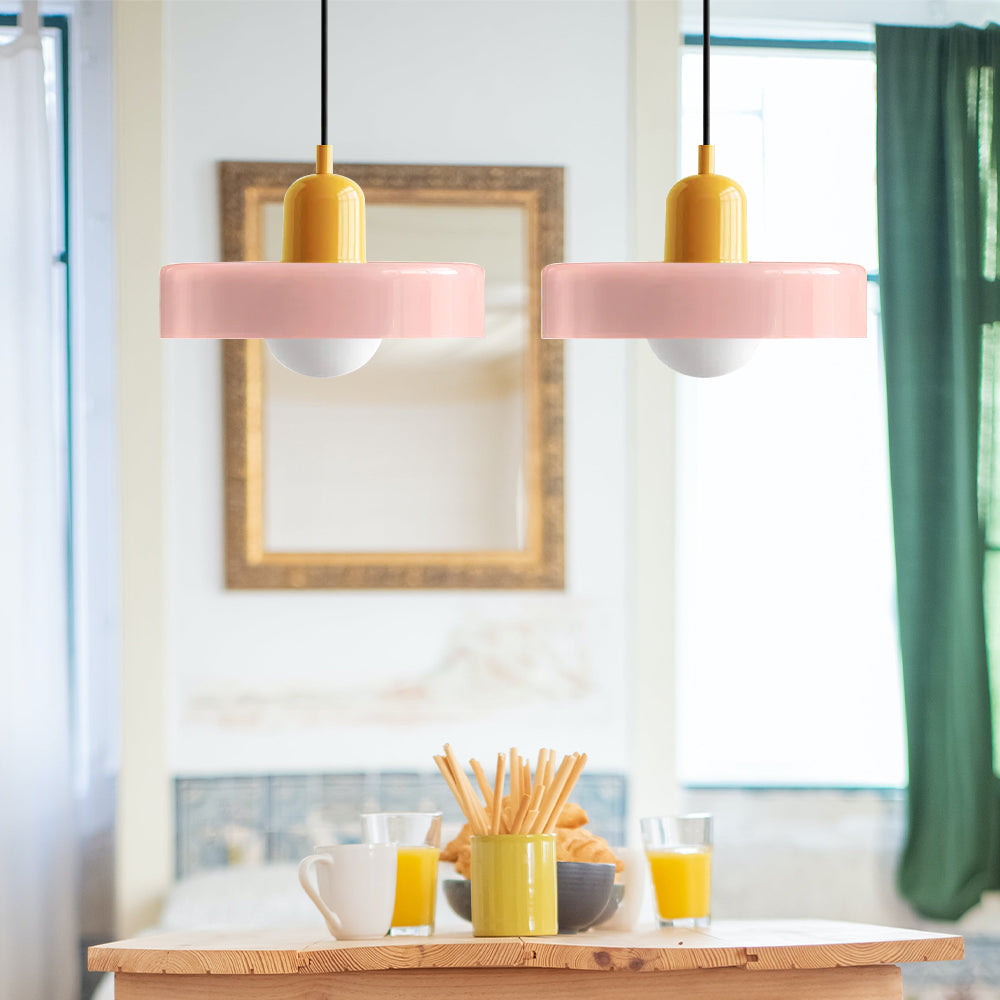 Bauhaus Double Glass Pendant Lamp with Adjustable Height