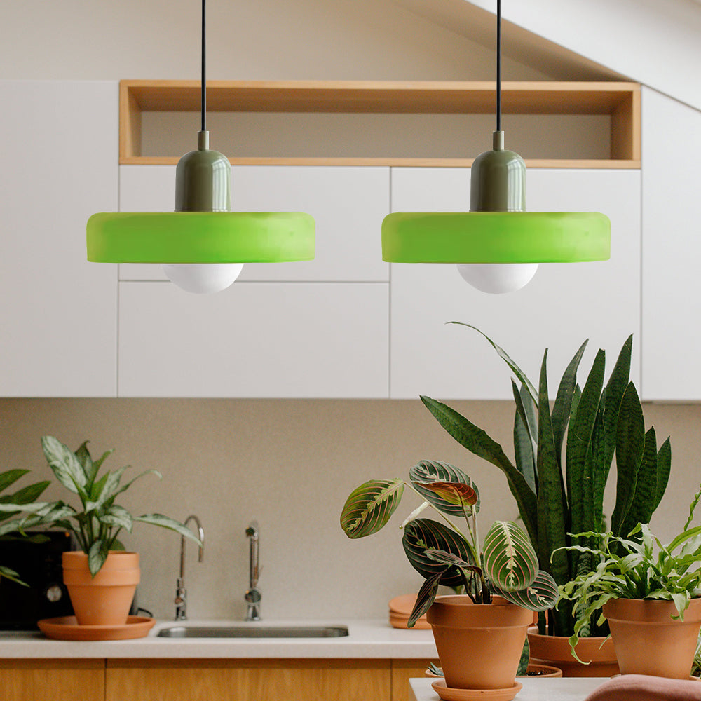 Bauhaus Double Glass Pendant Lamp with Adjustable Height