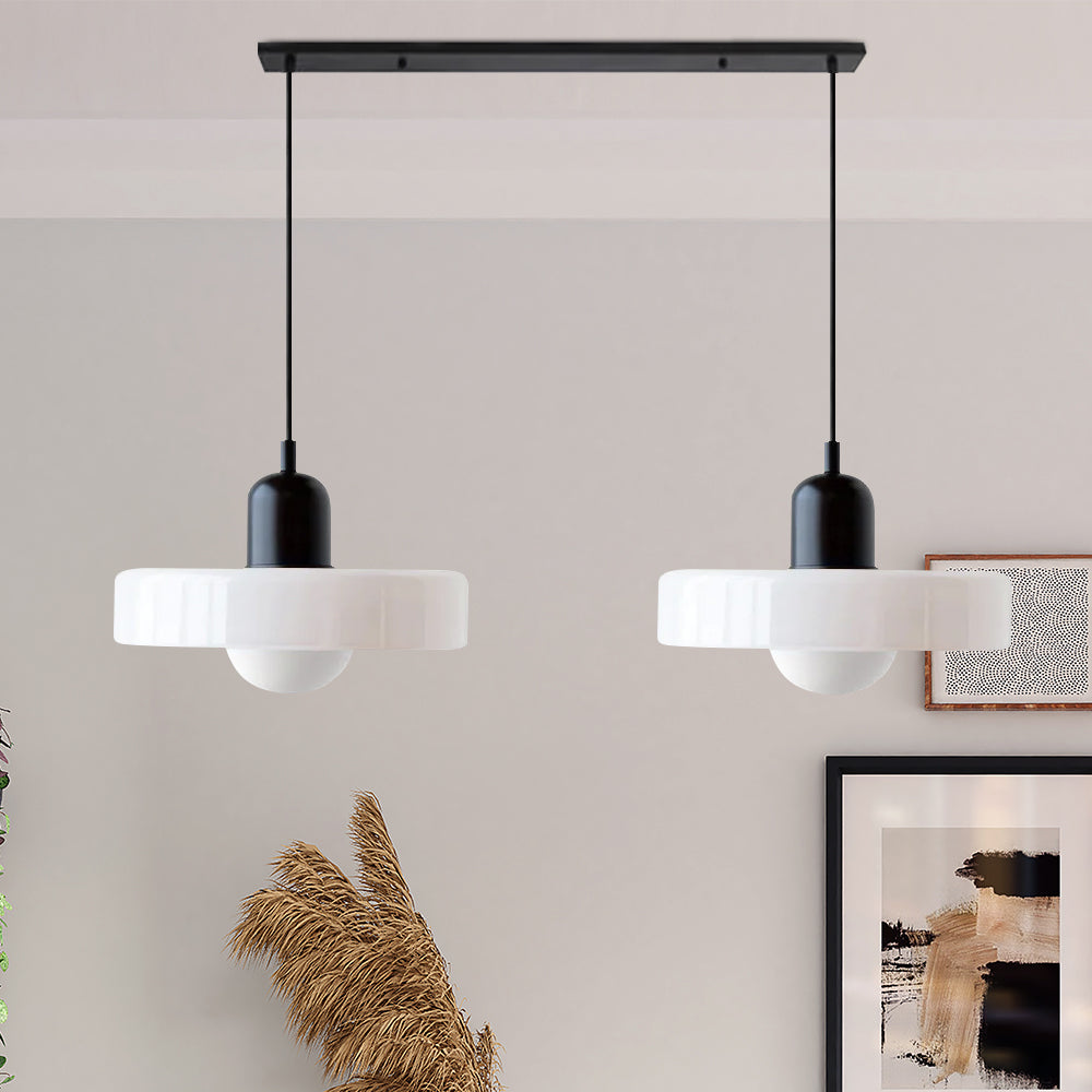 Bauhaus Double Glass Pendant Lamp with Adjustable Height