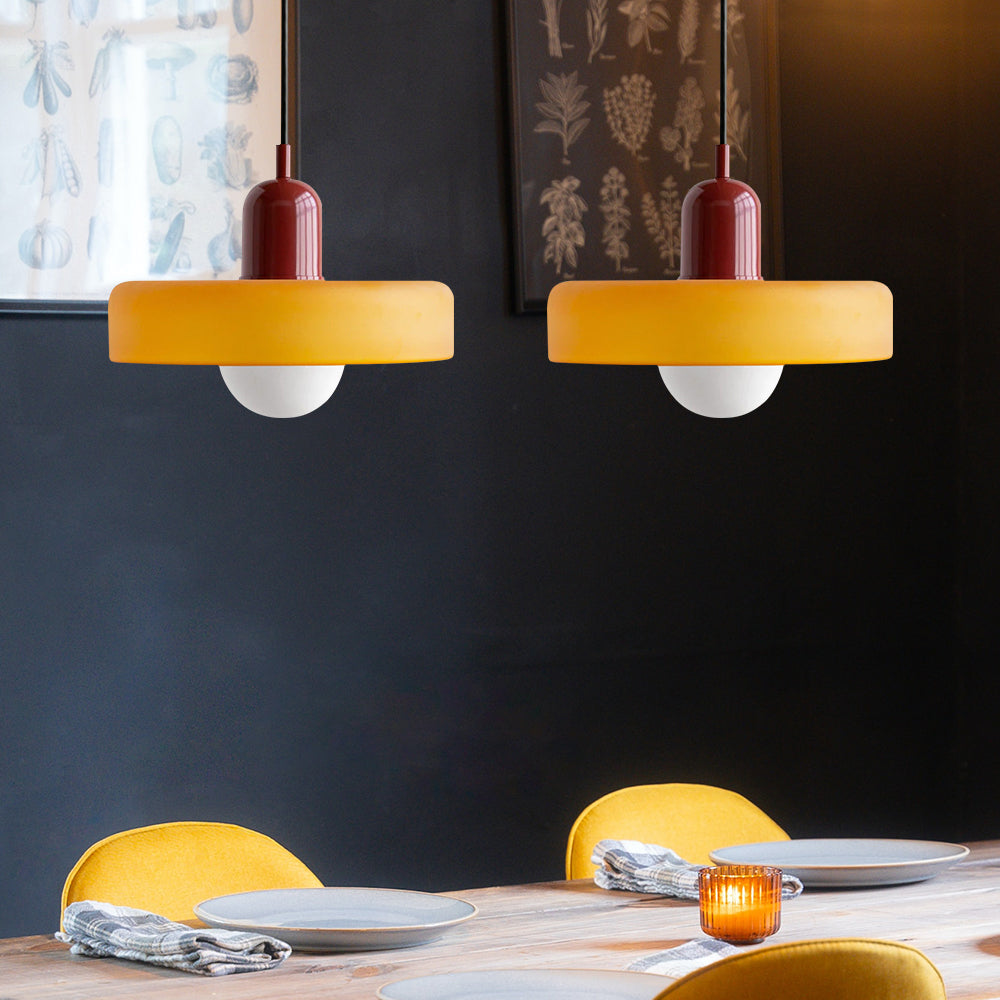Bauhaus Double Glass Pendant Lamp with Adjustable Height