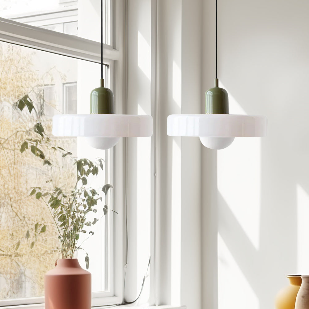 Bauhaus Double Glass Pendant Lamp with Adjustable Height