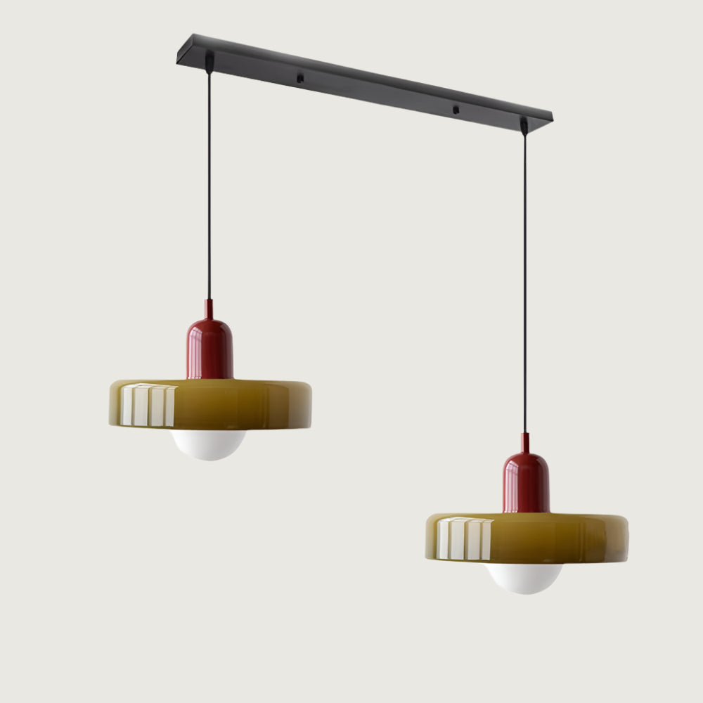 Bauhaus Double Glass Pendant Lamp with Adjustable Height