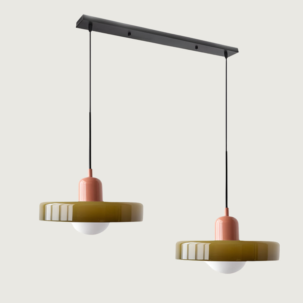 Bauhaus Double Glass Pendant Lamp with Adjustable Height