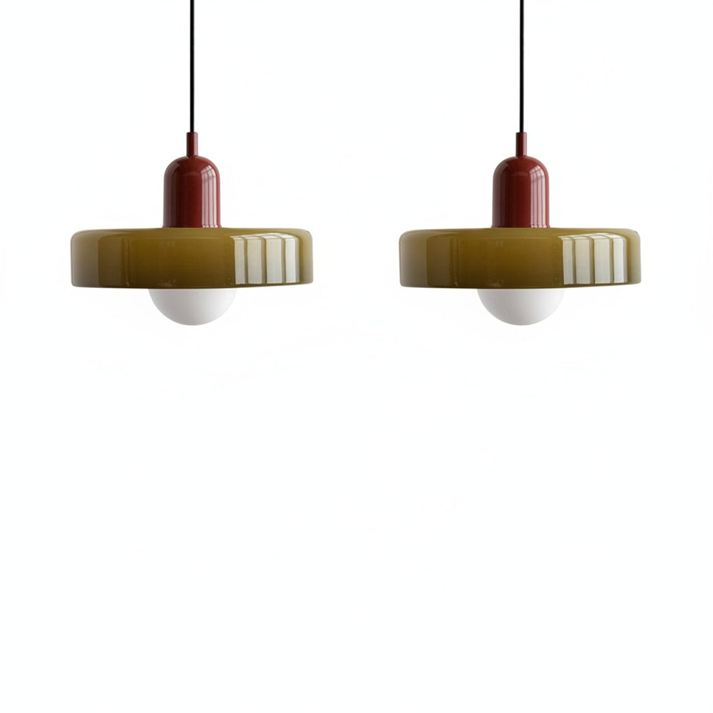 Bauhaus Double Glass Pendant Lamp with Adjustable Height