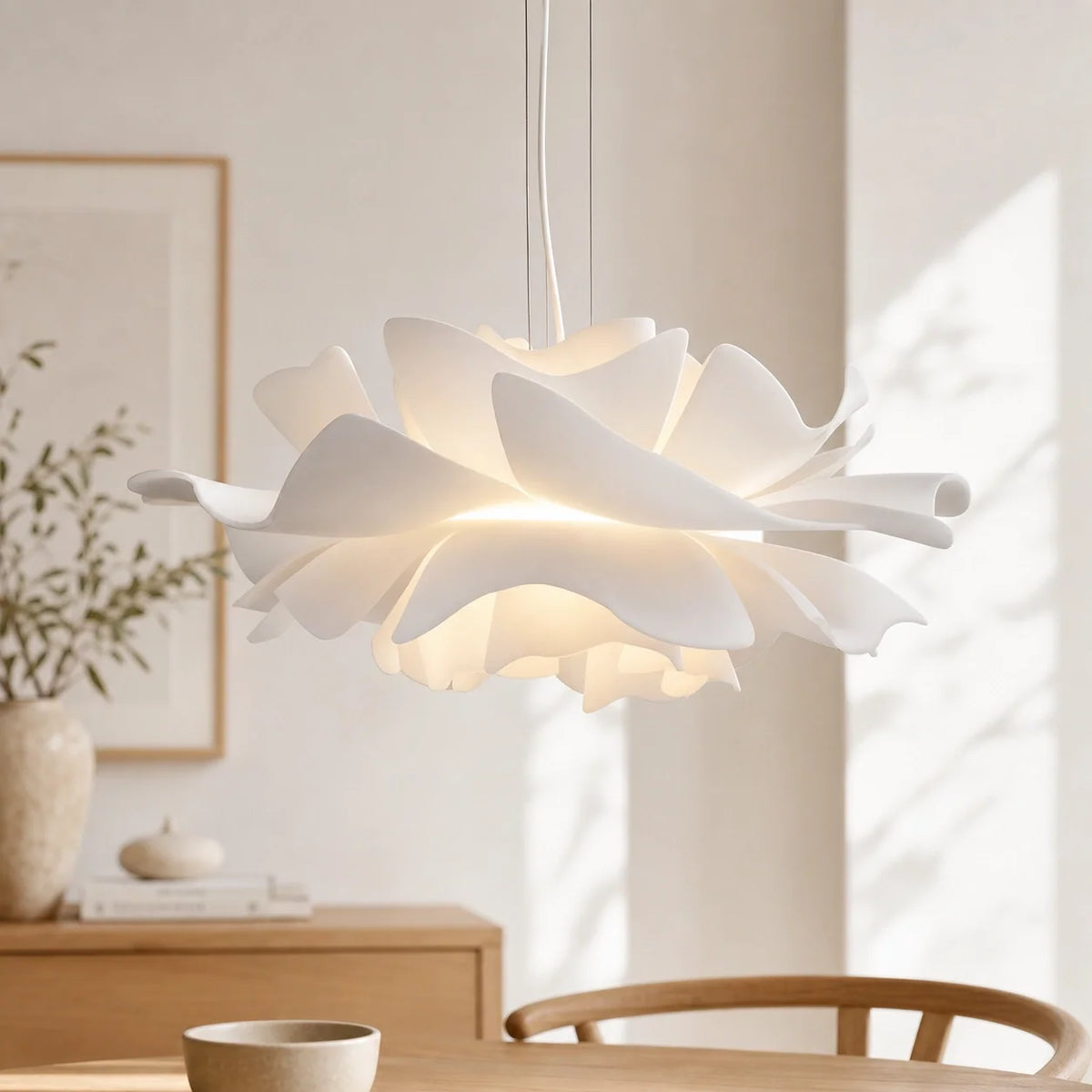Suspension moderne pour plafond en acrylique en forme de fleur de lotus