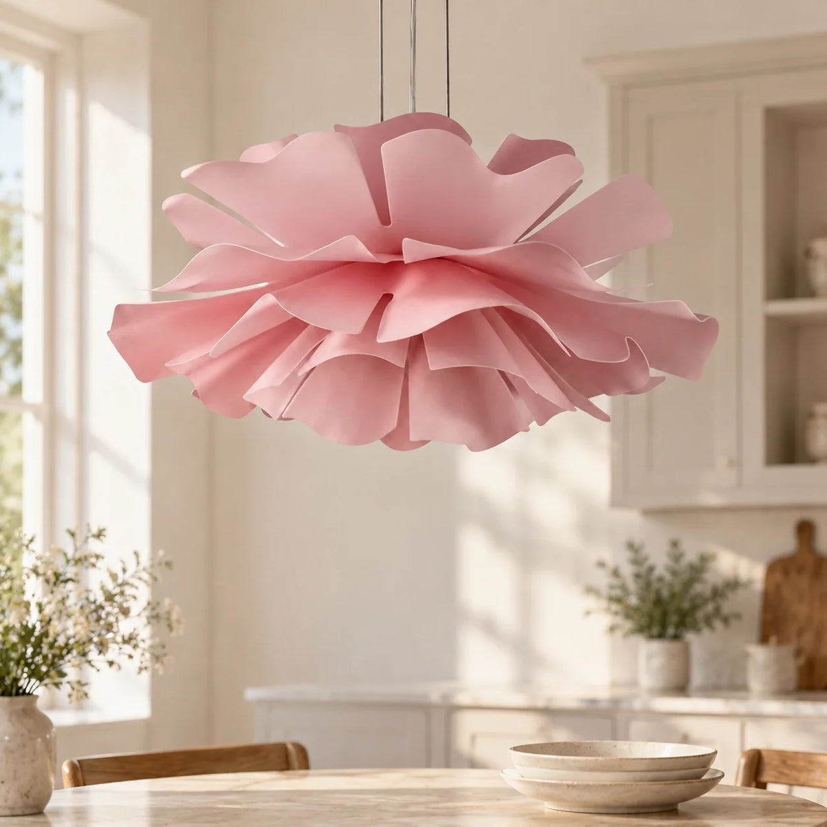 Suspension moderne pour plafond en acrylique en forme de fleur de lotus