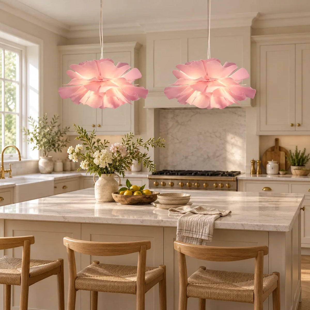 Suspension moderne pour plafond en acrylique en forme de fleur de lotus