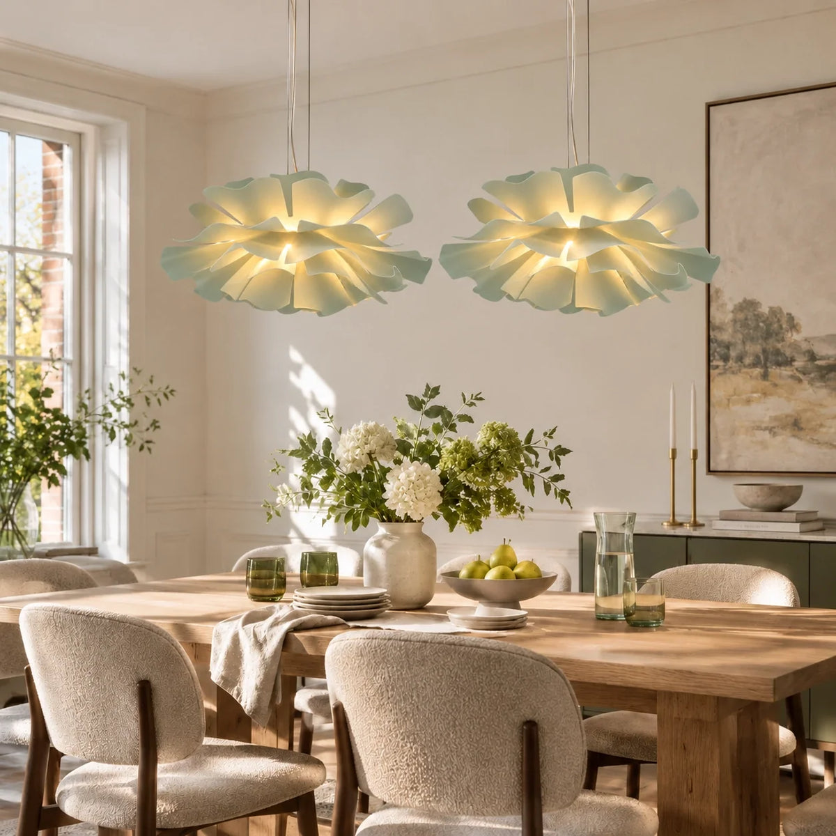 Suspension moderne pour plafond en acrylique en forme de fleur de lotus