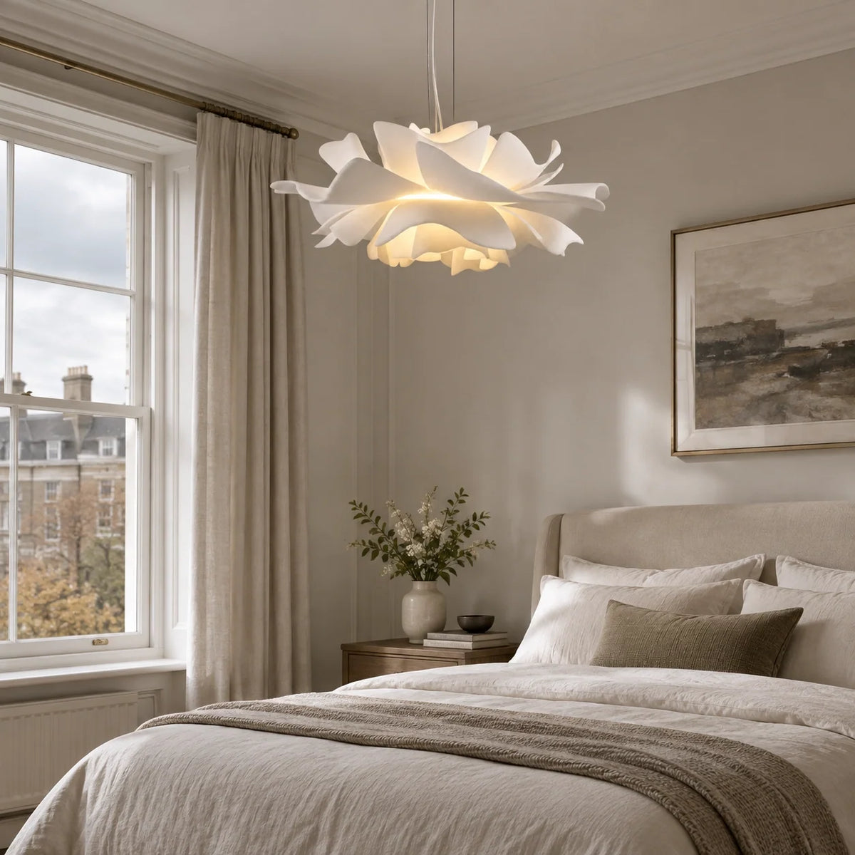 Suspension moderne pour plafond en acrylique en forme de fleur de lotus