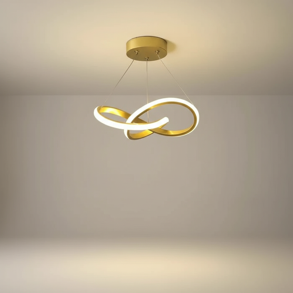 Modern Wave Shaped LED Pendant Ceiling Light – Gold