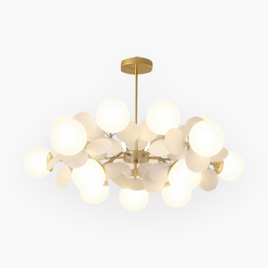 Modern ceiling light with multiple opal glass spheres