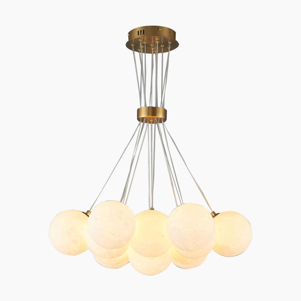 Cluster Glass-Look Globe Chandelier with Multiple Round Shades