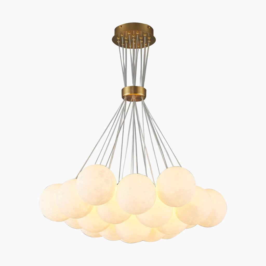Cluster Glass-Look Globe Chandelier with Multiple Round Shades