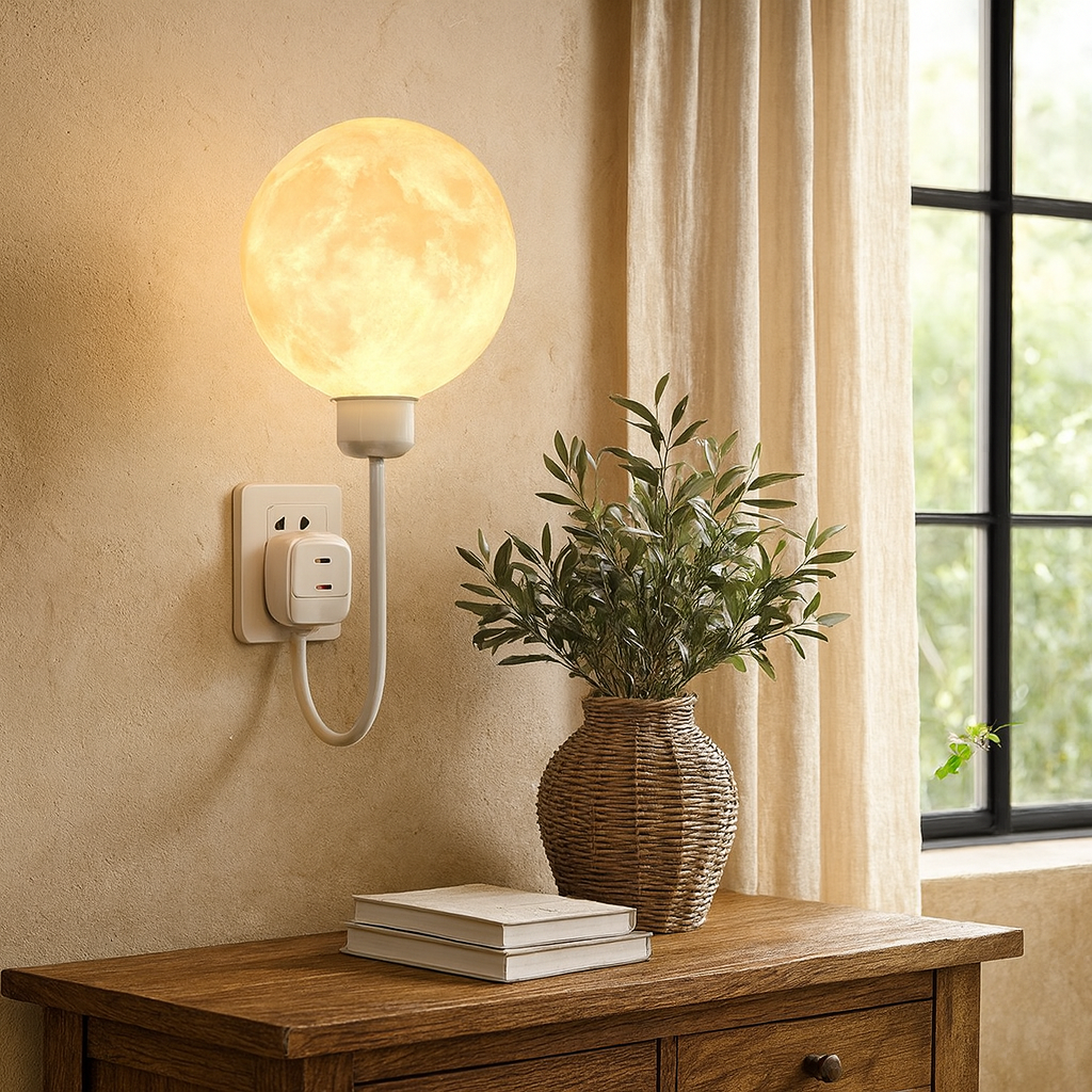 Plug-In Moon Wall Lamp