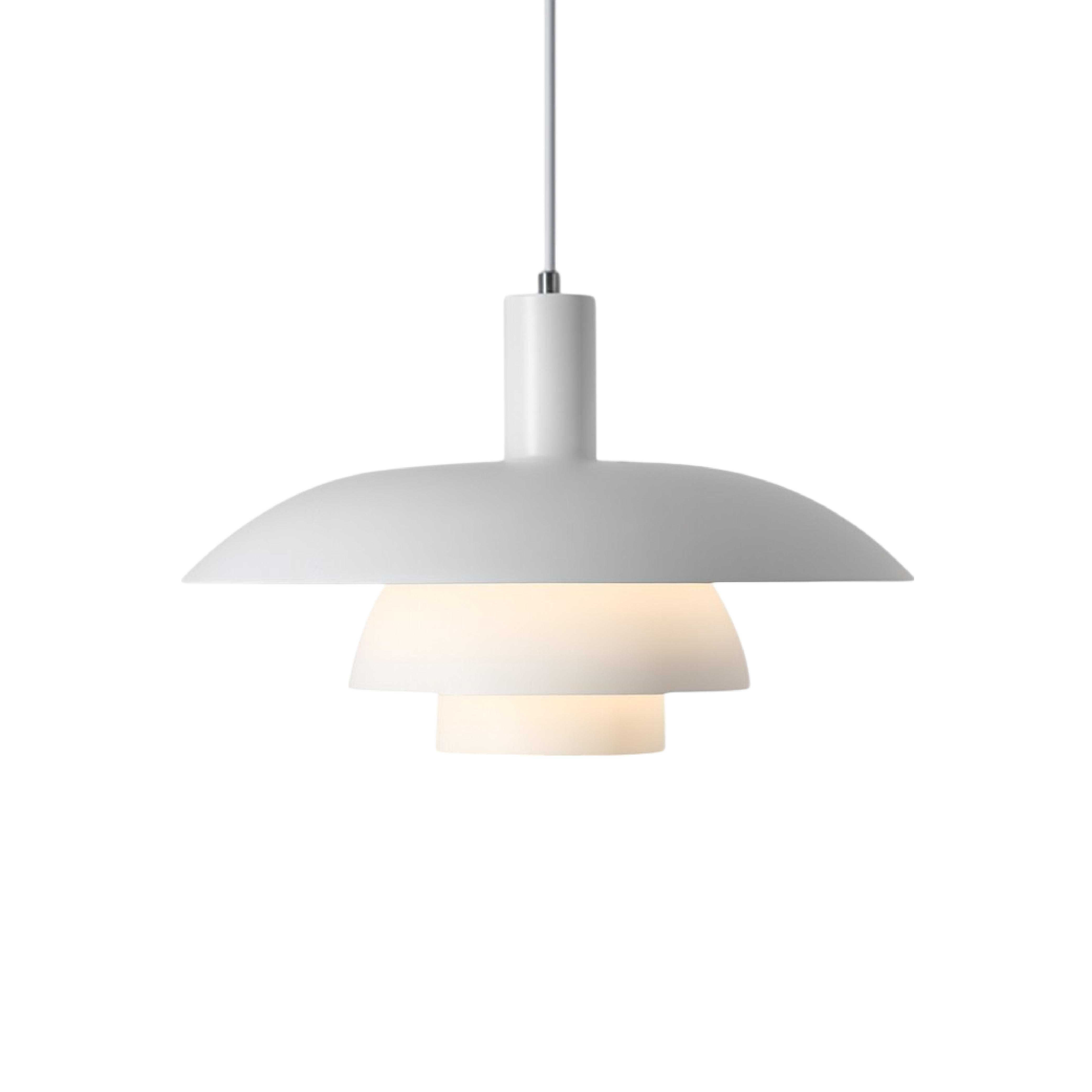 Multi tier ceiling pendant lamp with wide dome shade