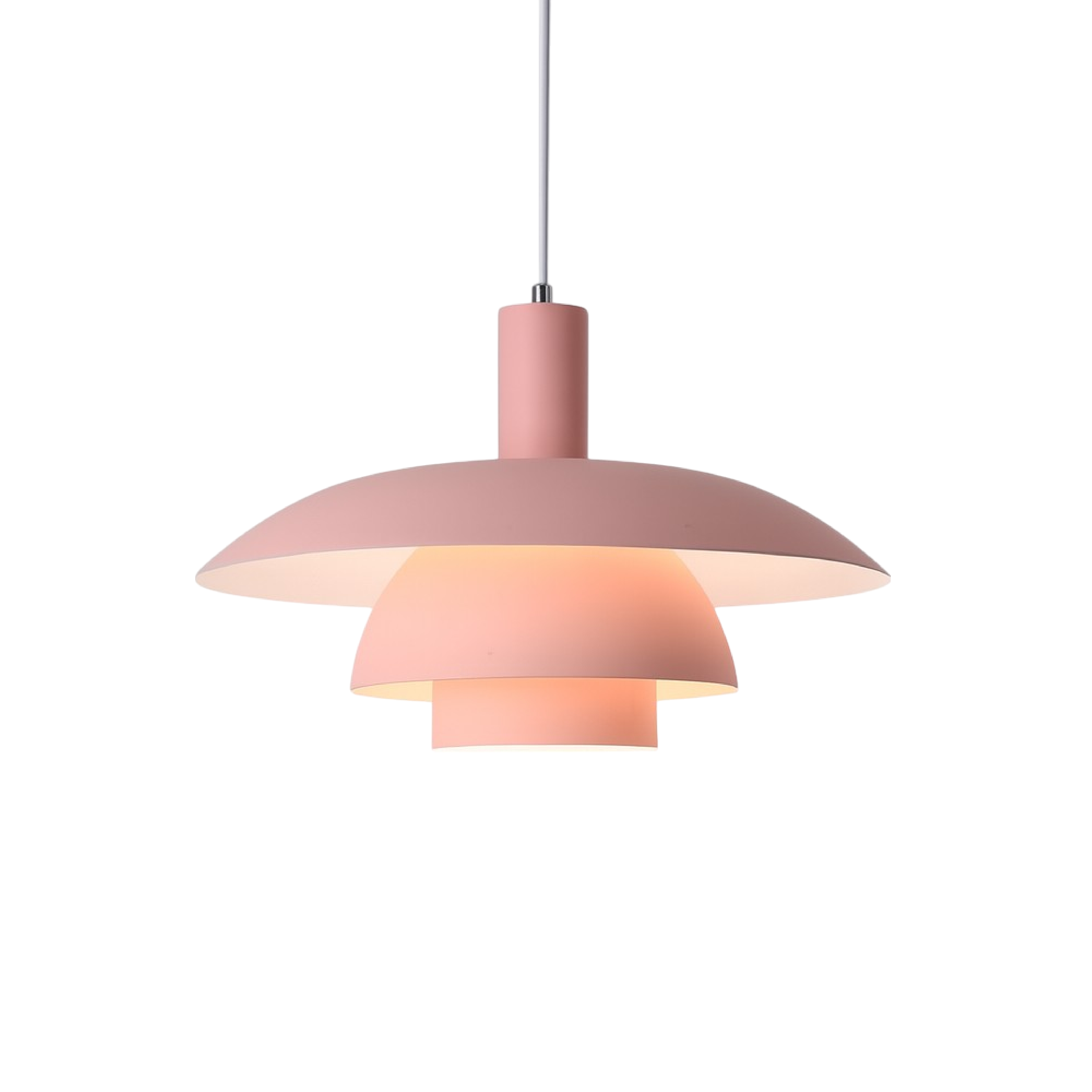 Multi tier ceiling pendant lamp with wide dome shade