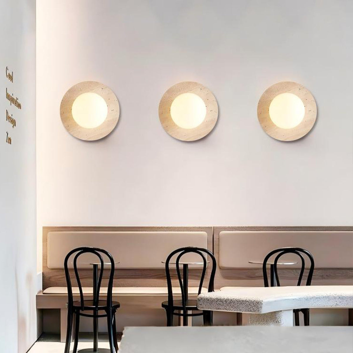 Natural Travertine Wall Sconce Light with LED Illumination