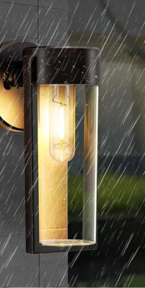 Solar Wall Lantern Outdoor Black Mounted Light With Light Sensor