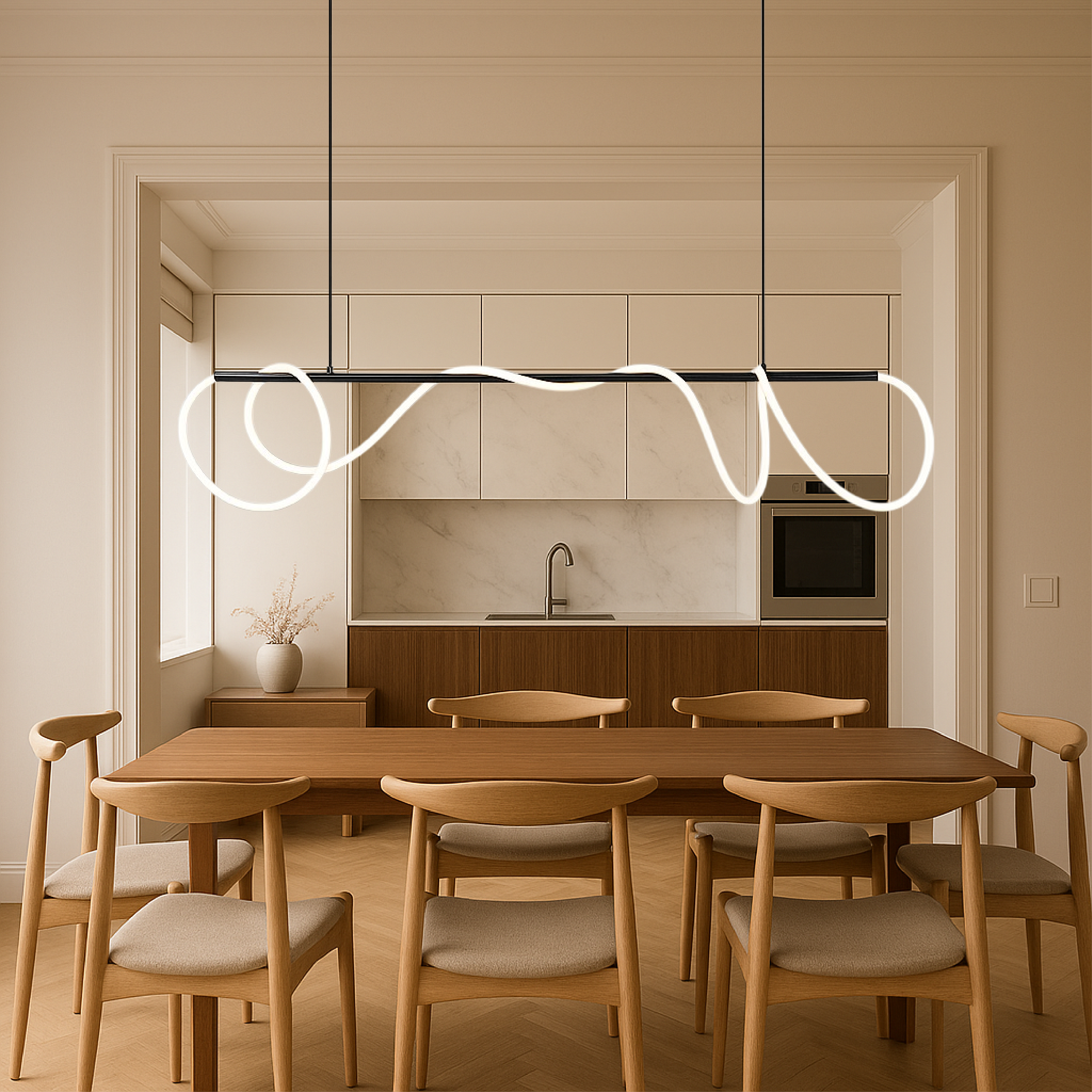 Linear LED Kitchen Island Pendant Light