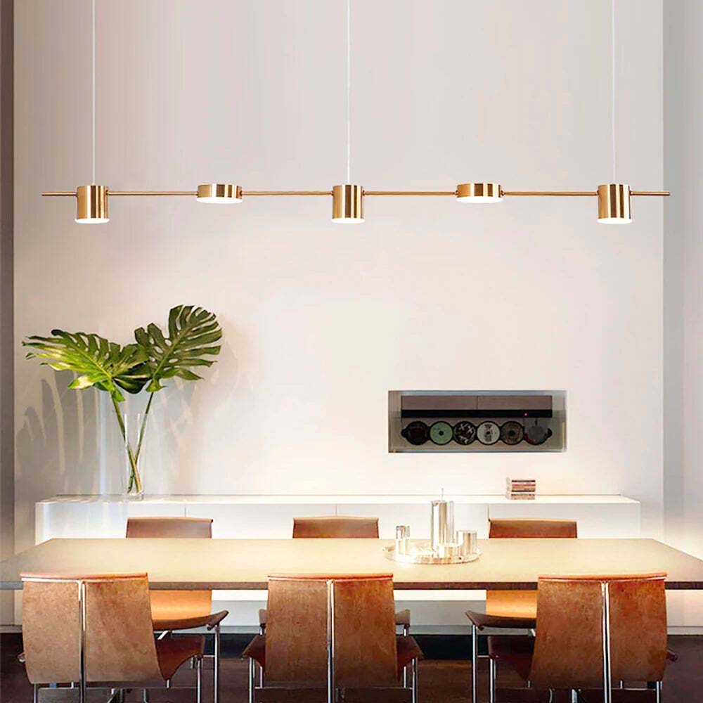 Moderne lineaire plafond-hanglamp met verstelbare spotlights