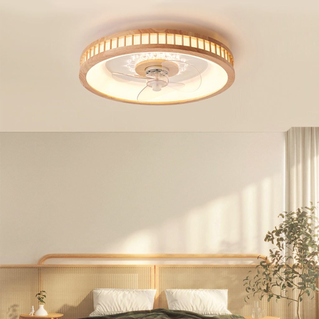 Flush Mount Drie Bladen Plafondventilator met LED Ring