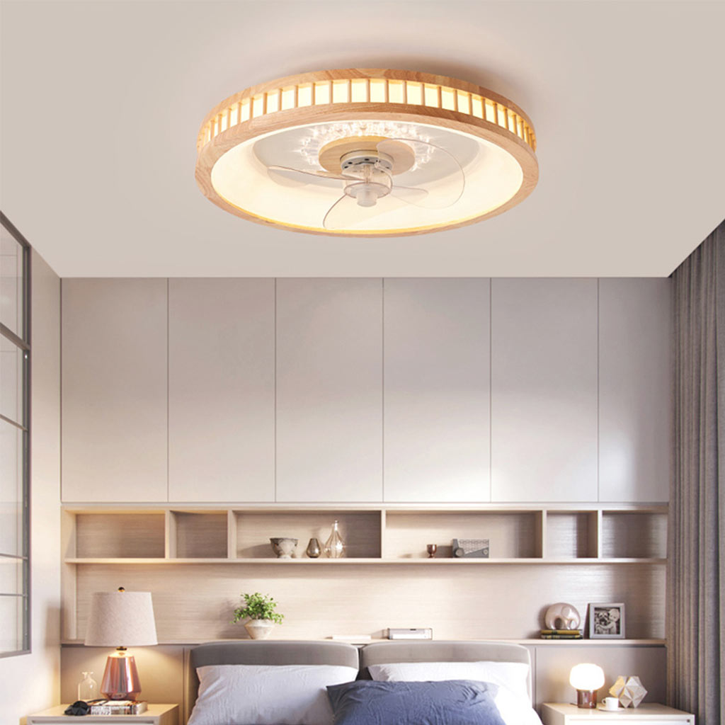 Flush Mount Drie Bladen Plafondventilator met LED Ring