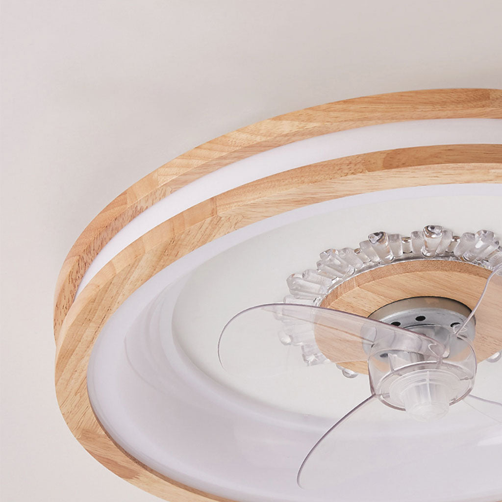 Flush Mount Drie Bladen Plafondventilator met LED Ring