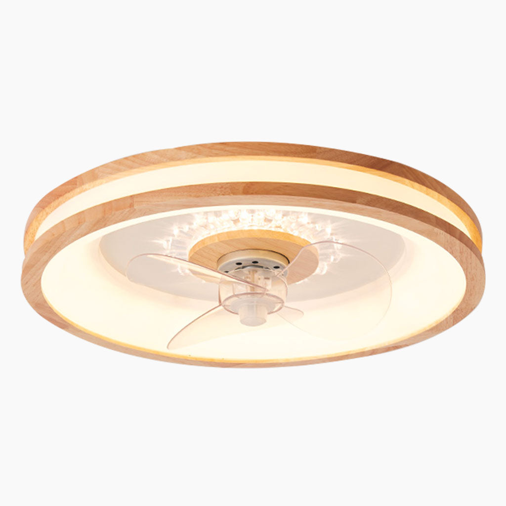Flush Mount Drie Bladen Plafondventilator met LED Ring