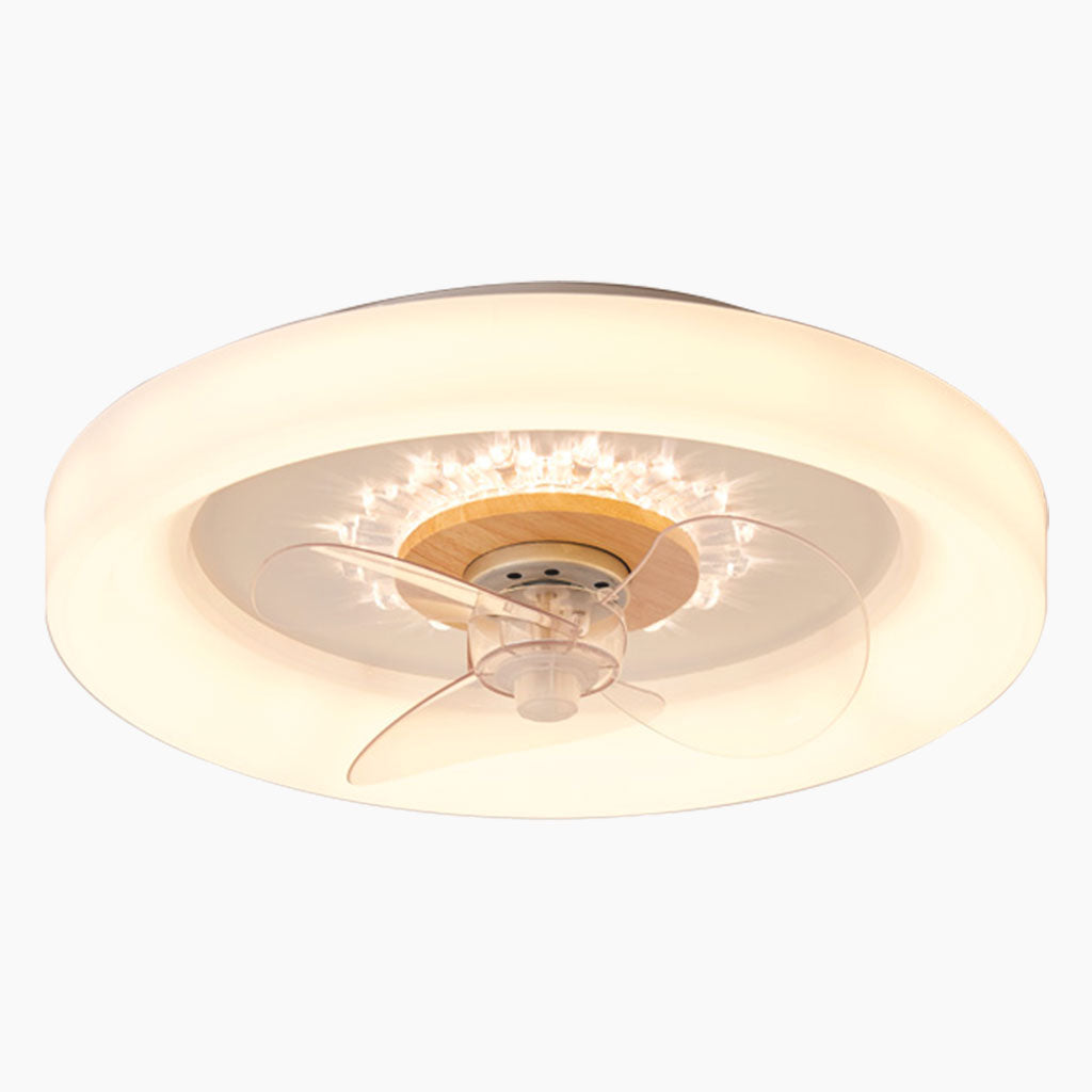 Flush Mount Drie Bladen Plafondventilator met LED Ring