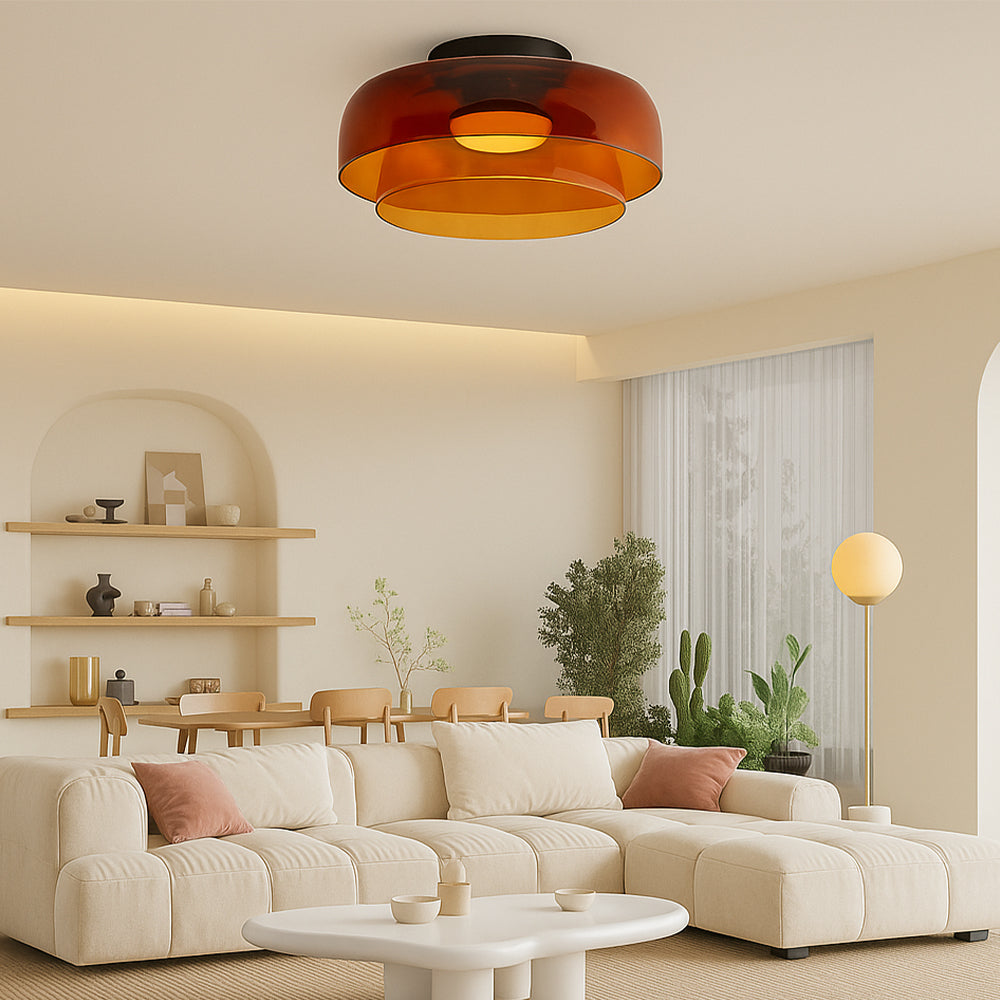Nordic Bauhaus Glass Layered Pendant Light
