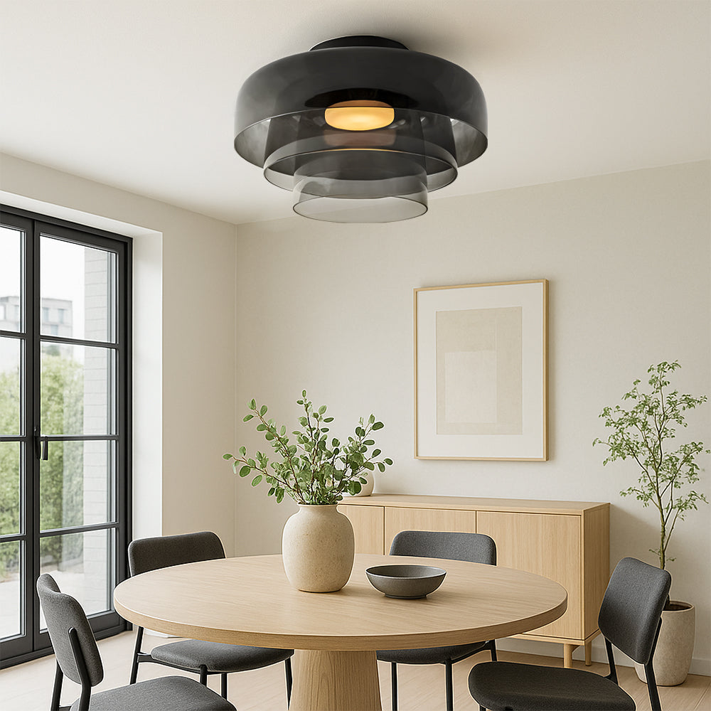 Nordic Bauhaus Glass Layered Pendant Light