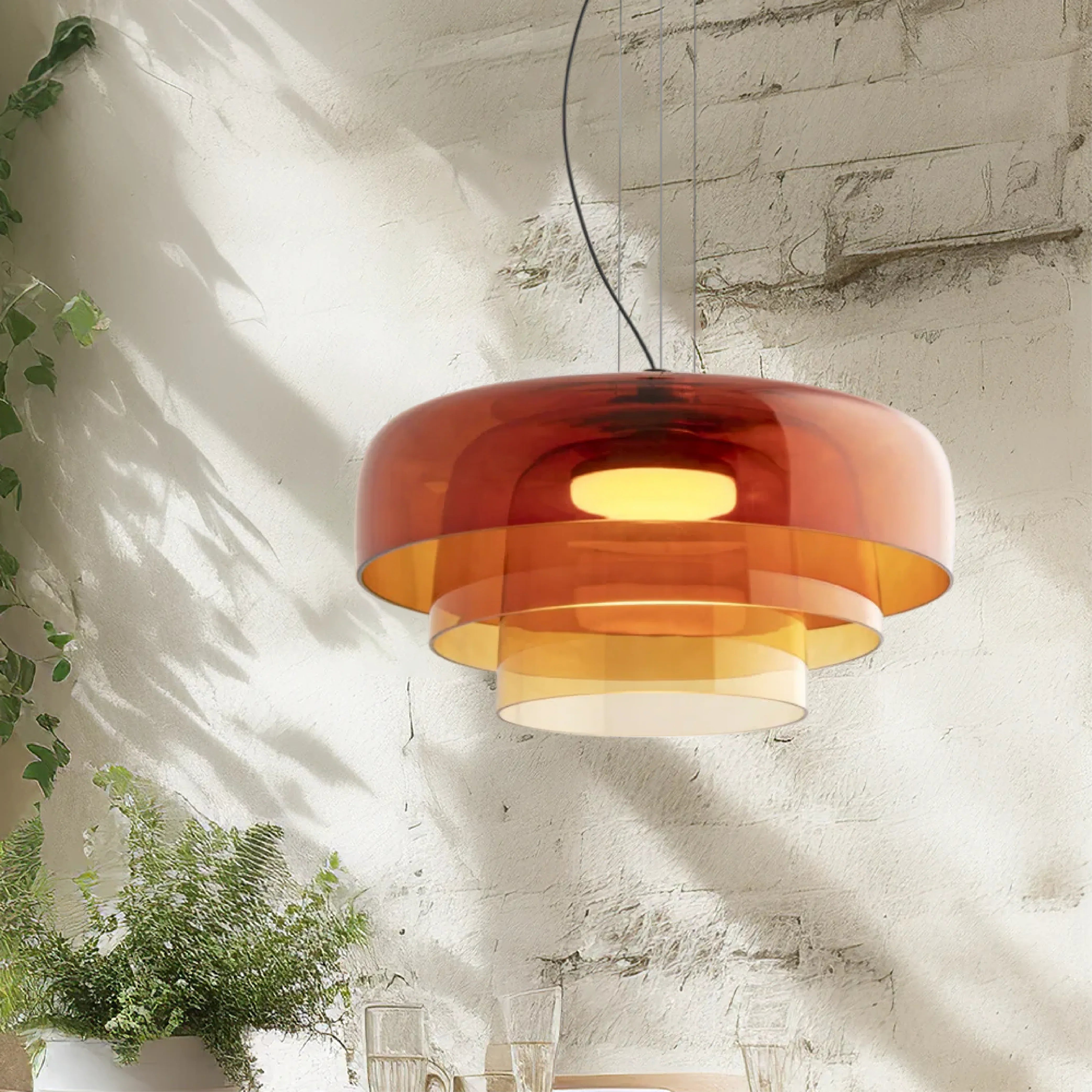 Layered Glass Pendant Light