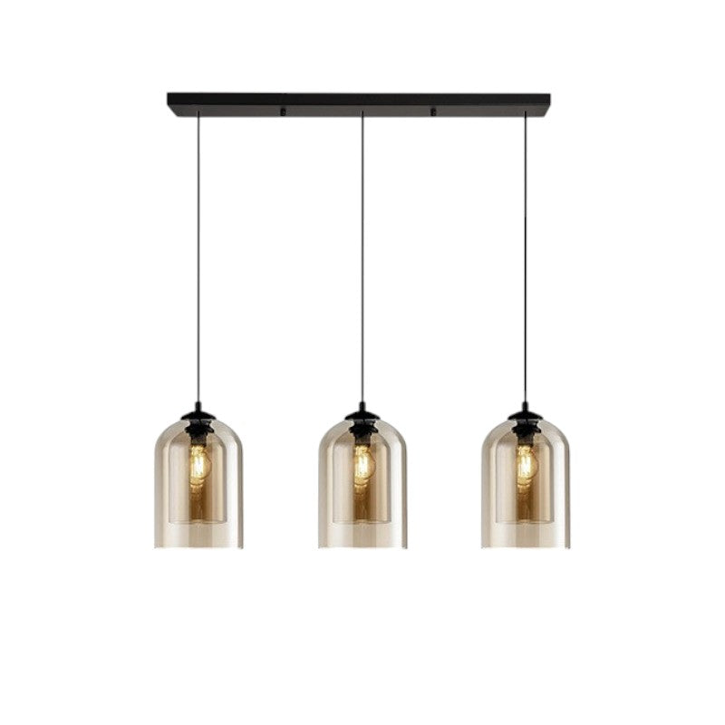 Contemporary Tinted Glass Kitchen Island Pendant