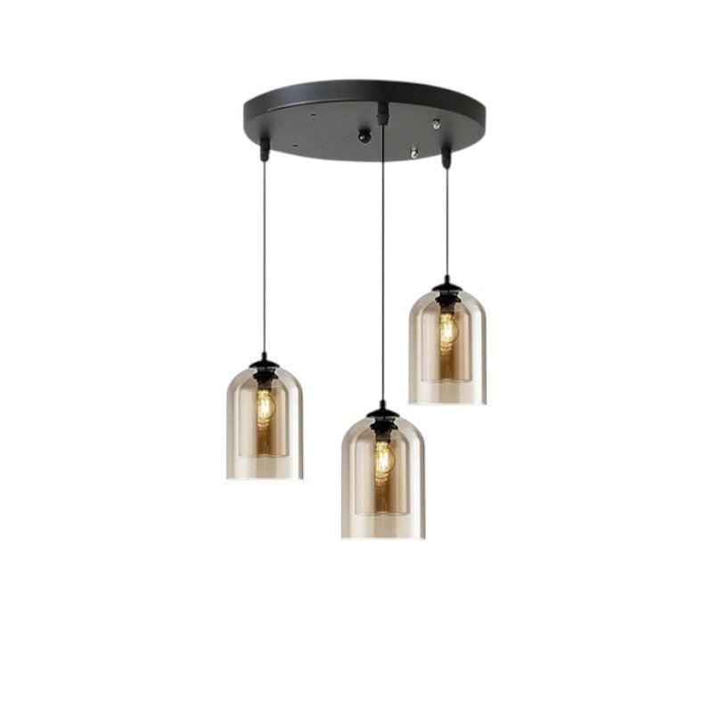Contemporary Tinted Glass Kitchen Island Pendant