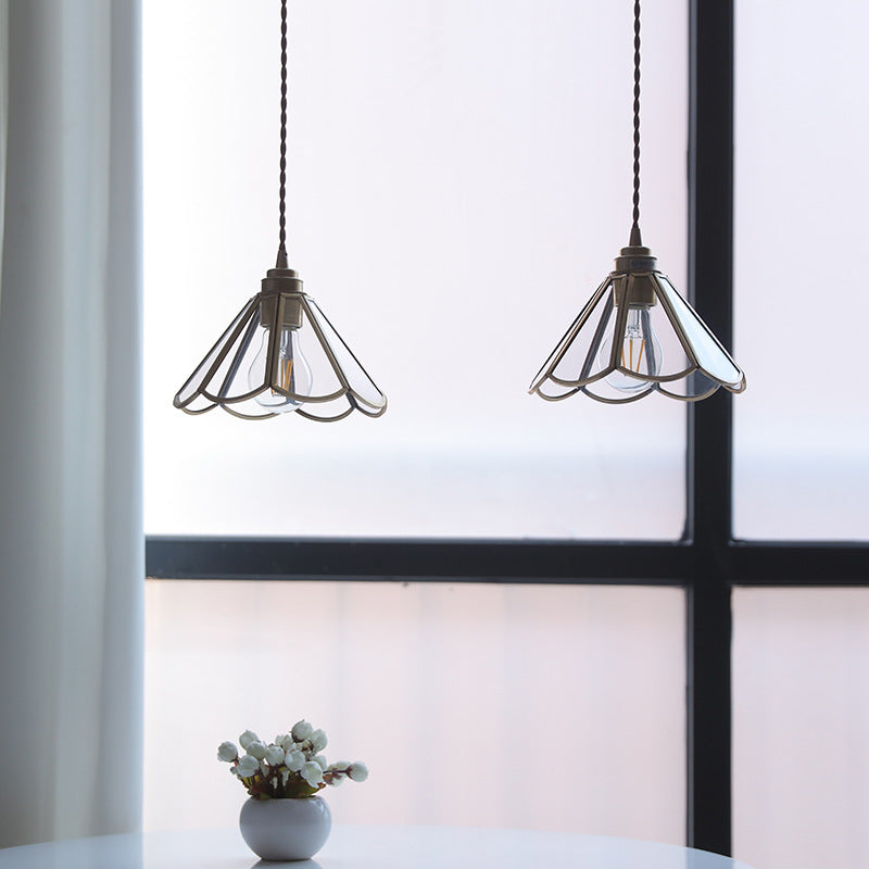 Vintage Geometric Glass Pendant Light