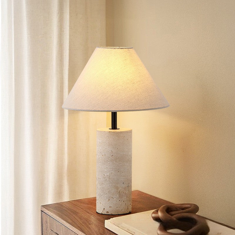 Marble & Linen Table Lamp