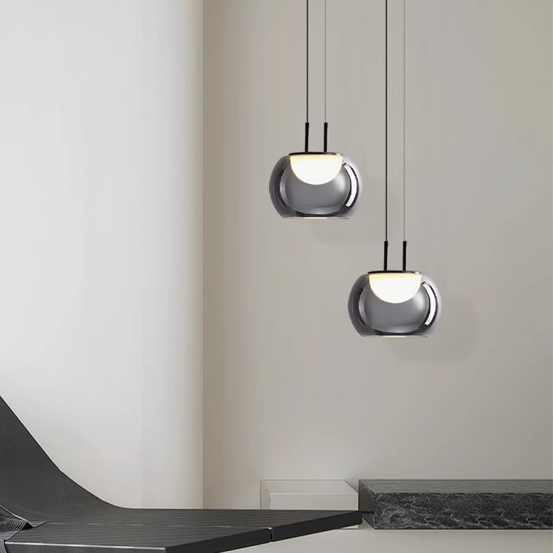 Italian Glass Dome Pendant Light