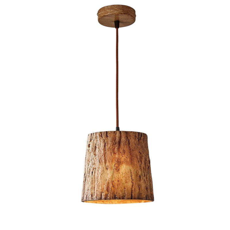 Rustic Tree Trunk Pendant Lamp