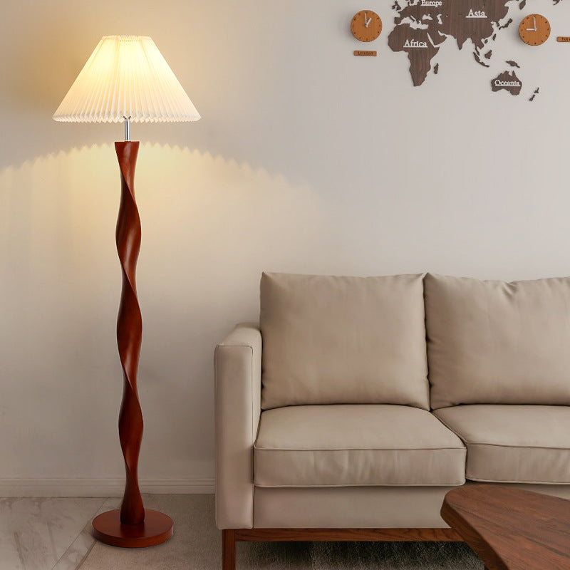 Classic Japanese Walnut Floor Lamp