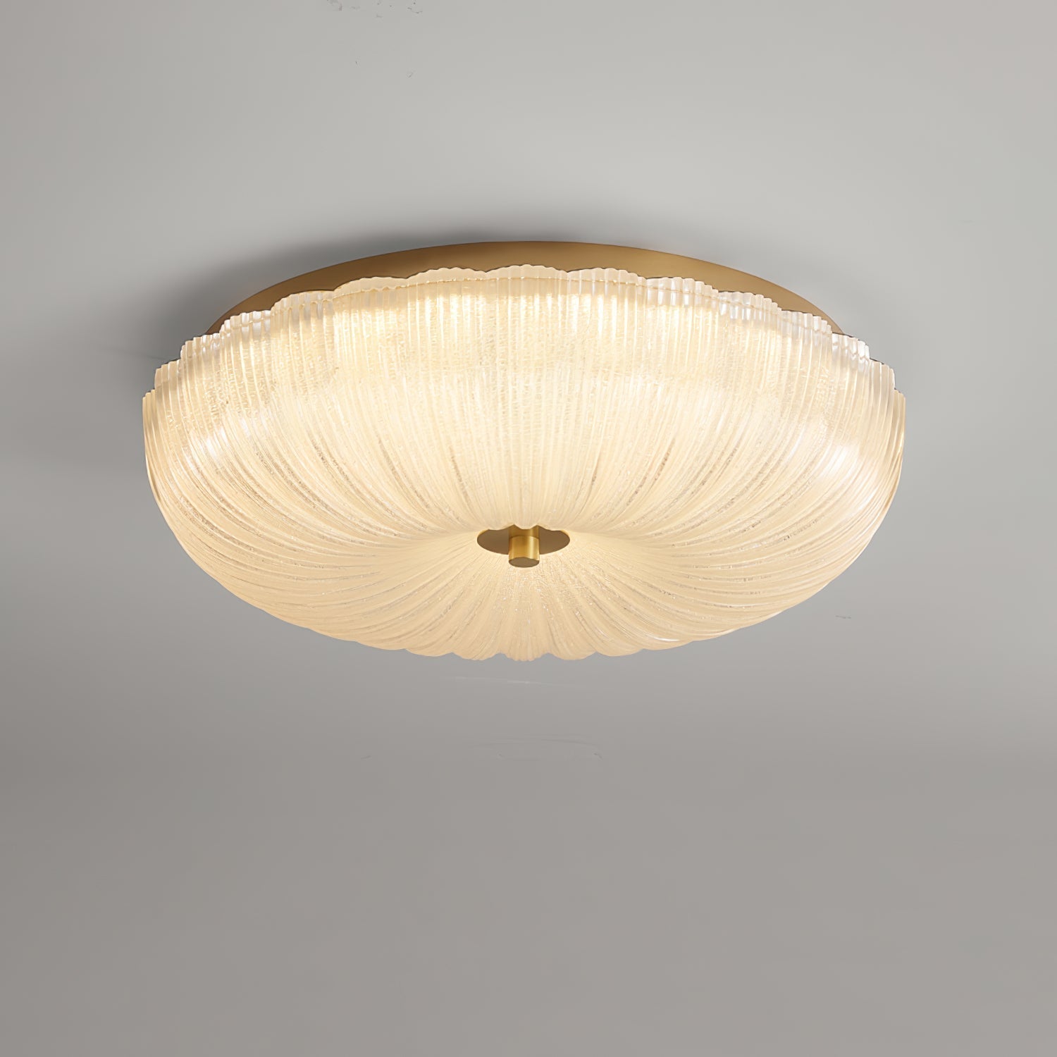 Rippled Glass Flush Mount Ceiling Light