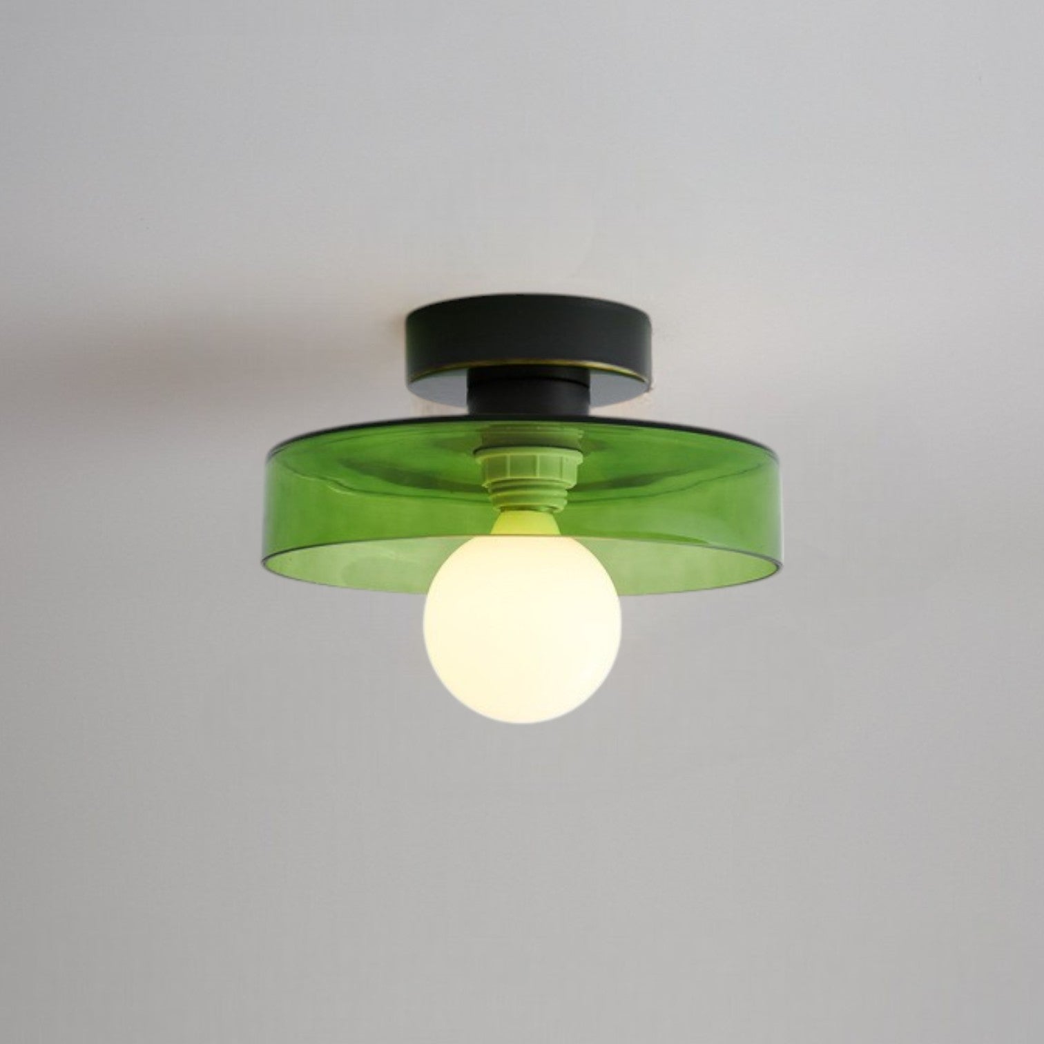 Bauhaus Glass Ceiling Light with Round Shade