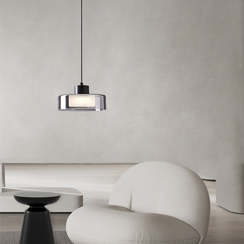 Modern Italian Smoked Glass Pendant Light