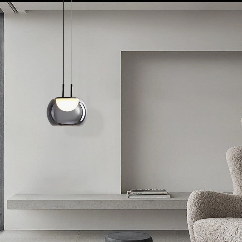 Italian Glass Dome Pendant Light