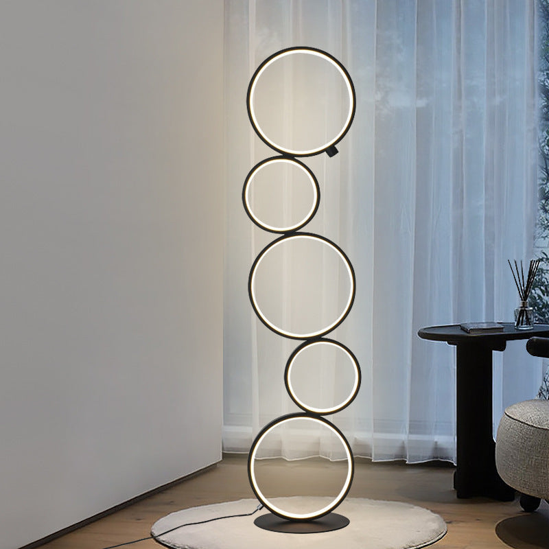 Modern Stacked-Circle Floor Lamp